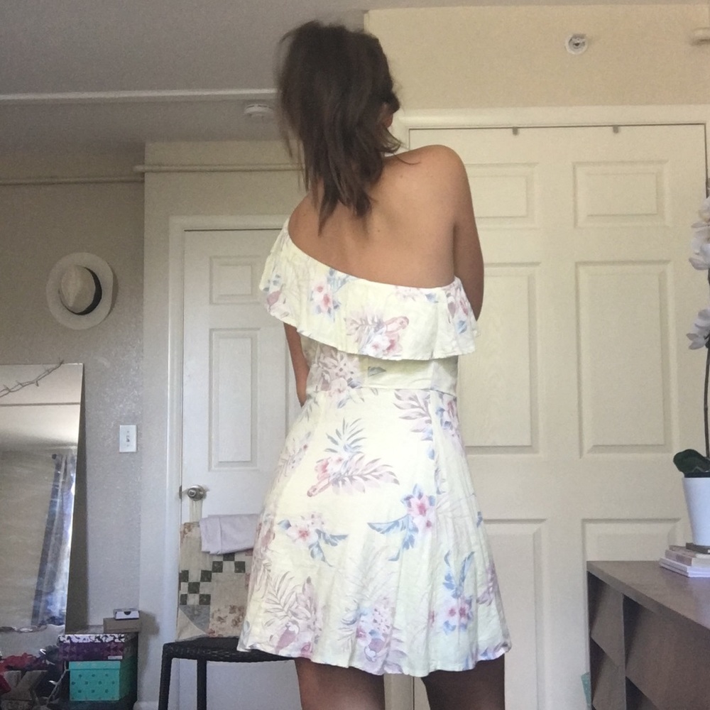 One Shoulder Ruffle Mini Dress